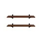 SONGMICS Retro Fali Polc Szett Barna-Fekete MDF 60 cm