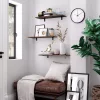 SONGMICS Retro Fali Polc Szett Barna-Fekete MDF 60 cm