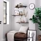 SONGMICS Retro Fali Polc Szett Barna-Fekete MDF 60 cm