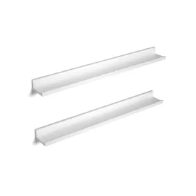   SONGMICS Lebegő Fali Polc 2 db-os Szett Magasfényű MDF Fehér 80 cm