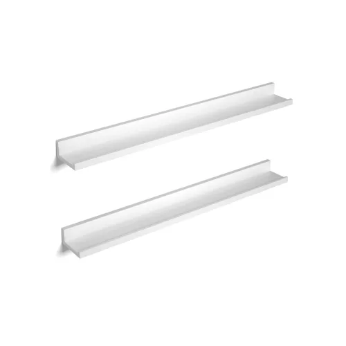 SONGMICS Lebegő Fali Polc 2 db-os Szett Magasfényű MDF Fehér 80 cm