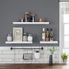 VASAGLE Modern Lebegő Polc MDF Fehér 40 cm