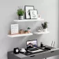 VASAGLE Lebegő Fali Polc MDF Fehér 80 cm