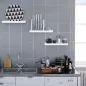   SONGMICS Fali Polc Szett Magasfényű Fehér MDF 3 db-os Lebegő Képtartó