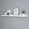 SONGMICS Lebegő Fali Polc MDF Magasfényű Fehér 110 cm