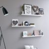 SONGMICS Lebegő Fali Polc MDF Magasfényű Fehér 110 cm