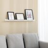 SONGMICS Lebegő Fali Polc MDF Magasfényű Fehér 110 cm