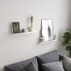 SONGMICS Lebegő Fali Polc 2 db-os Szett MDF Fehér Magasfényű