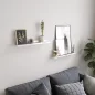   SONGMICS Lebegő Fali Polc 2 db-os Szett MDF Fehér Magasfényű