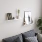 SONGMICS Magasfényű Lebegő Fali Polc Szett Fehér MDF 60 cm
