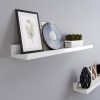 SONGMICS Magasfényű Lebegő Fali Polc Szett Fehér MDF 60 cm