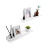 SONGMICS Magasfényű Lebegő Fali Polc Szett Fehér MDF 60 cm