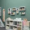SONGMICS LWS97W Lebegő Fali Polc Szett MDF Fehér 3 Darabos