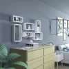SONGMICS LWS97W Lebegő Fali Polc Szett MDF Fehér 3 Darabos