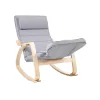 SONGMICS Modern Hintaszék Nyírfa Vázas Pihenőfotel Világosszürke Pamut Kárpittal