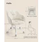   SONGMICS OBG019W01 Ergonomikus Forgószék Sherpa Szövettel Krémfehér