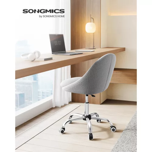 SONGMICS Homeoffice OBG020G01 Forgószék Pamut-Lenvászon Szürke Magasságállítható