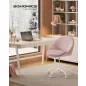  SONGMICS Velvet Forgószék Púderrózsaszín Íróasztali Szék Állítható Magasságú