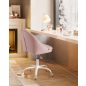   SONGMICS Velvet Forgószék Púderrózsaszín Íróasztali Szék Állítható Magasságú