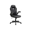 SONGMICS Ergonomikus Irodai Szék Fekete-Szürke PU Bőr Állítható Magasságú