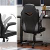 SONGMICS Ergonomikus Irodai Szék Fekete-Szürke PU Bőr Állítható Magasságú