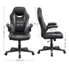 SONGMICS Ergonomikus Irodai Szék Fekete-Szürke PU Bőr Állítható Magasságú