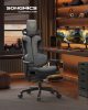 SONGMICS Gaming Szék Ergonomikus Irodai Szék Karbon Hatású Szürke