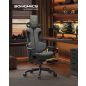   SONGMICS Gaming Szék Ergonomikus Irodai Szék Karbon Hatású Szürke