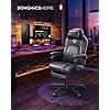 SONGMICS HOME Ergonomikus Gamer Szék Lábtartóval Fekete PU Bőr