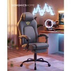   SONGMICS HOME ergonomikus gaming szék lábtartóval galambszürke
