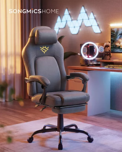 SONGMICS HOME ergonomikus gaming szék lábtartóval galambszürke