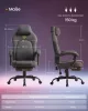 SONGMICS HOME ergonomikus gaming szék lábtartóval galambszürke