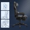 SONGMICS Ergonomikus Gamer Szék Lábtartóval Fekete-Szürke