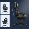 SONGMICS Ergonomikus Gamer Szék Lábtartóval Fekete-Szürke