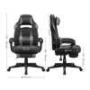 SONGMICS Ergonomikus Gamer Szék Lábtartóval Fekete-Szürke