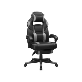   SONGMICS ergonomikus gamer szék lábtartóval fekete-szürke