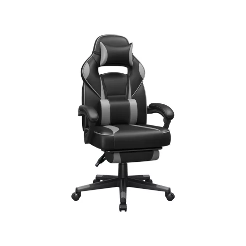 SONGMICS ergonomikus gamer szék lábtartóval fekete-szürke