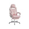 SONGMICS Ergonomikus Gamer Szék Rózsaszín-Krémfehér Állítható Lábtartóval