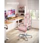 SONGMICS Ergonomikus Gamer Szék Rózsaszín-Krémfehér Állítható Lábtartóval