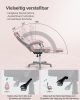 SONGMICS Ergonomikus Gamer Szék Rózsaszín-Krémfehér Állítható Lábtartóval