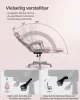 SONGMICS Ergonomikus Gamer Szék Rózsaszín-Krémfehér Állítható Lábtartóval