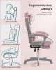 SONGMICS Ergonomikus Gamer Szék Rózsaszín-Krémfehér Állítható Lábtartóval
