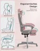 SONGMICS Ergonomikus Gamer Szék Rózsaszín-Krémfehér Állítható Lábtartóval