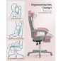 SONGMICS Ergonomikus Gamer Szék Rózsaszín-Krémfehér Állítható Lábtartóval