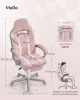 SONGMICS Ergonomikus Gamer Szék Rózsaszín-Krémfehér Állítható Lábtartóval