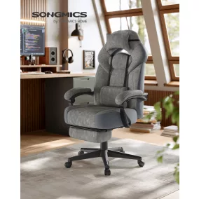   SONGMICS OBG077G01 gaming szék lábtartóval ergonomikus design palaszürke
