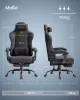 SONGMICS OBG079B01 Ergonomikus Gaming Szék Rugós Ülőpárnával és Lábtartóval Tintafekete