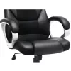 SONGMICS OBG22B ergonomikus forgószék PU bőr fekete görgőkkel