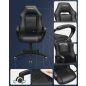 SONGMICS Racing Sport Gamer Szék PU Bőr Fekete Ergonomikus Irodai Szék