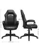 SONGMICS Racing Sport Gamer Szék PU Bőr Fekete Ergonomikus Irodai Szék